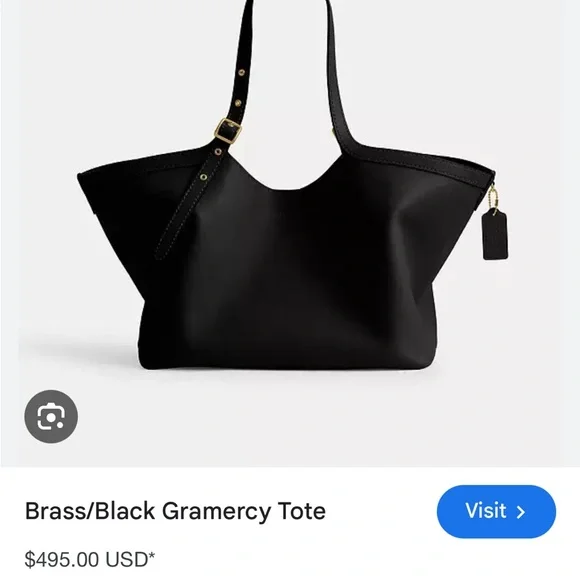 Coach Gramercy Leather Tote Black Leather NWT - Picture 2 of 12